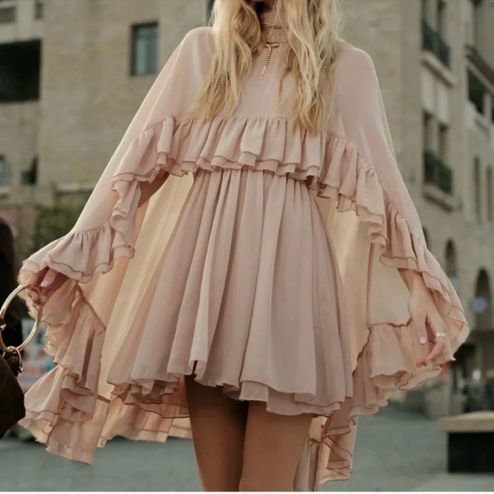 Commense Blush Pink Ruffle Mini Dress - Picture 3 of 13
